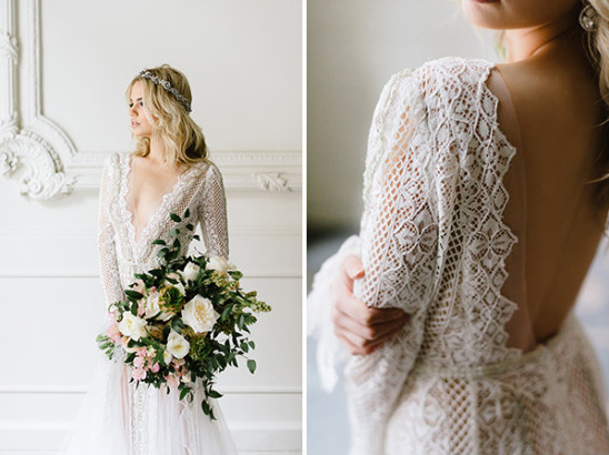 intricate lace detailed wedding dress