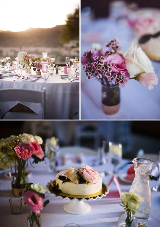 pink and ivory wedding reception