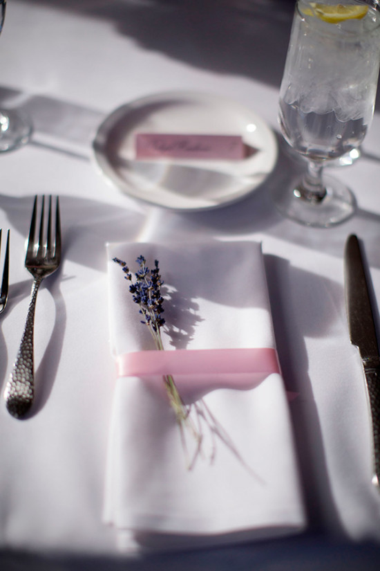 lavendar accented place setting