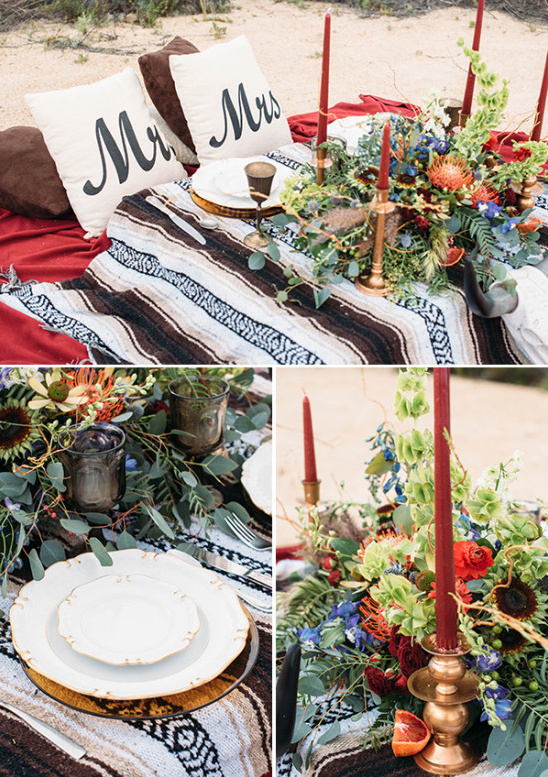 Boho table decor and details