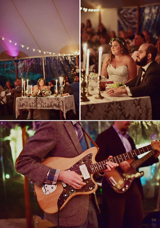 sweetheart table and live reception music