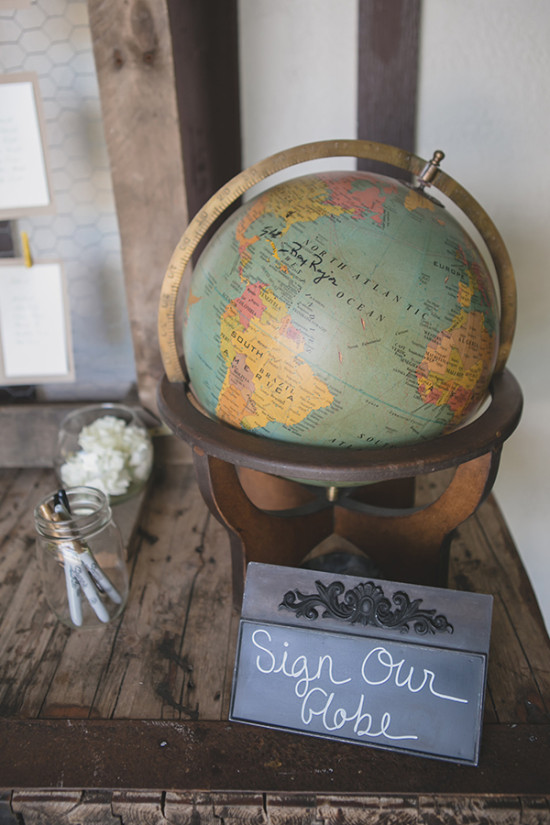 wedding guestbook globe