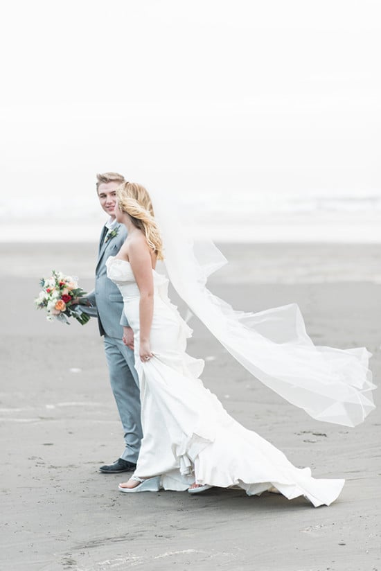 west coast wedding on the beach