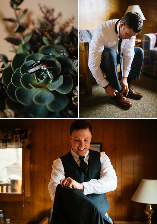 Groom wedding preparation attire and rings details