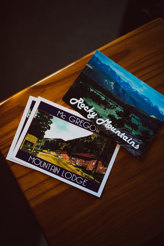 Colorado postcards with wedding vows written on them