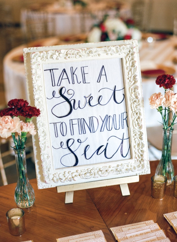Wedding seating chart Take a sweet to find your seat