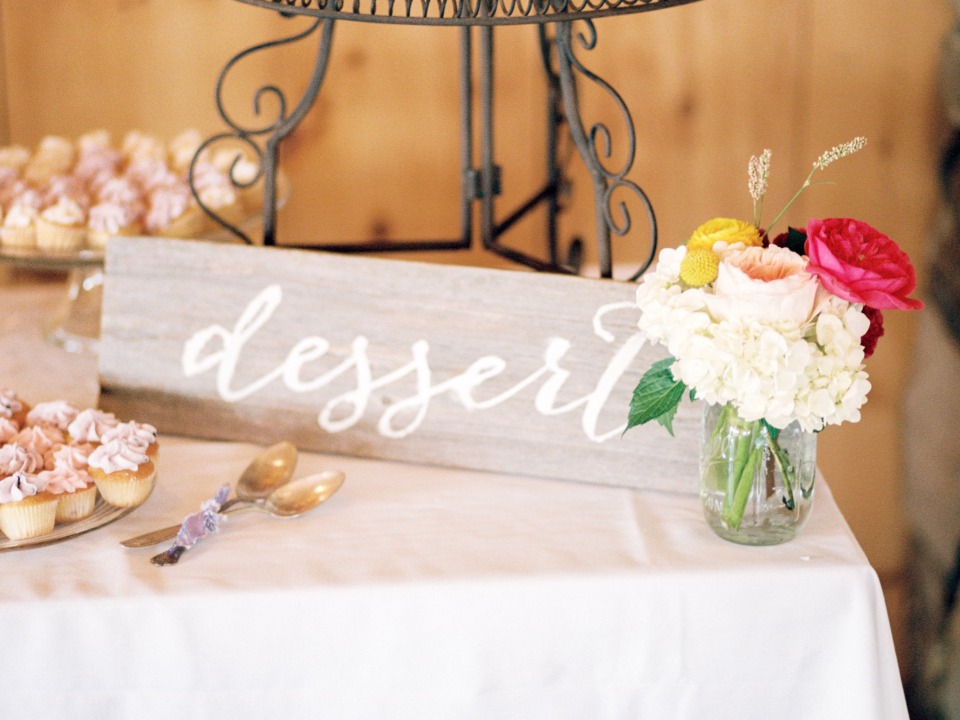wooden calligraphy dessert table sign