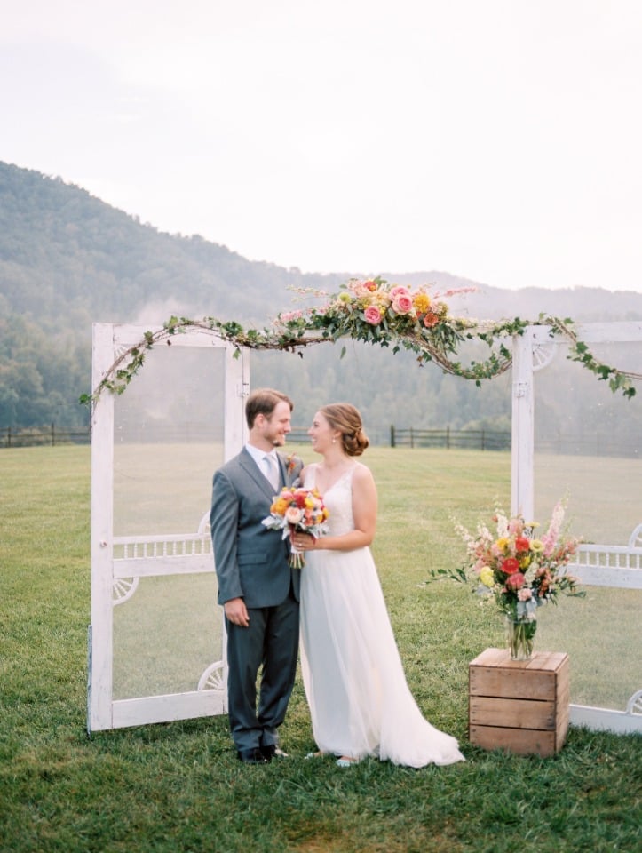 sweet and simple wedding backdrop