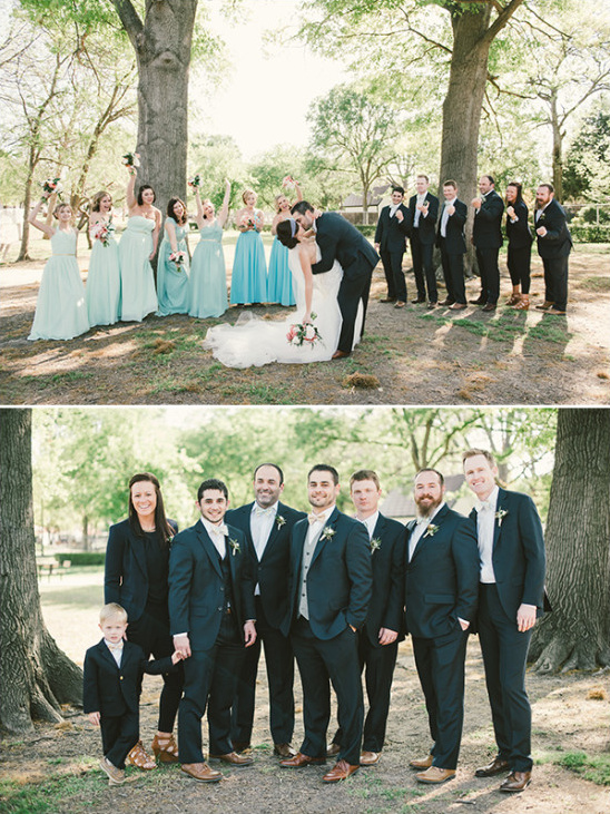 blue and grey wedding party