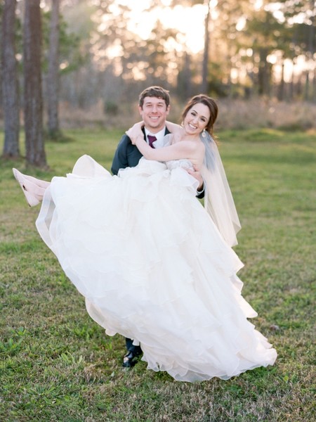 Chic Maroon and Gold Texas Wedding