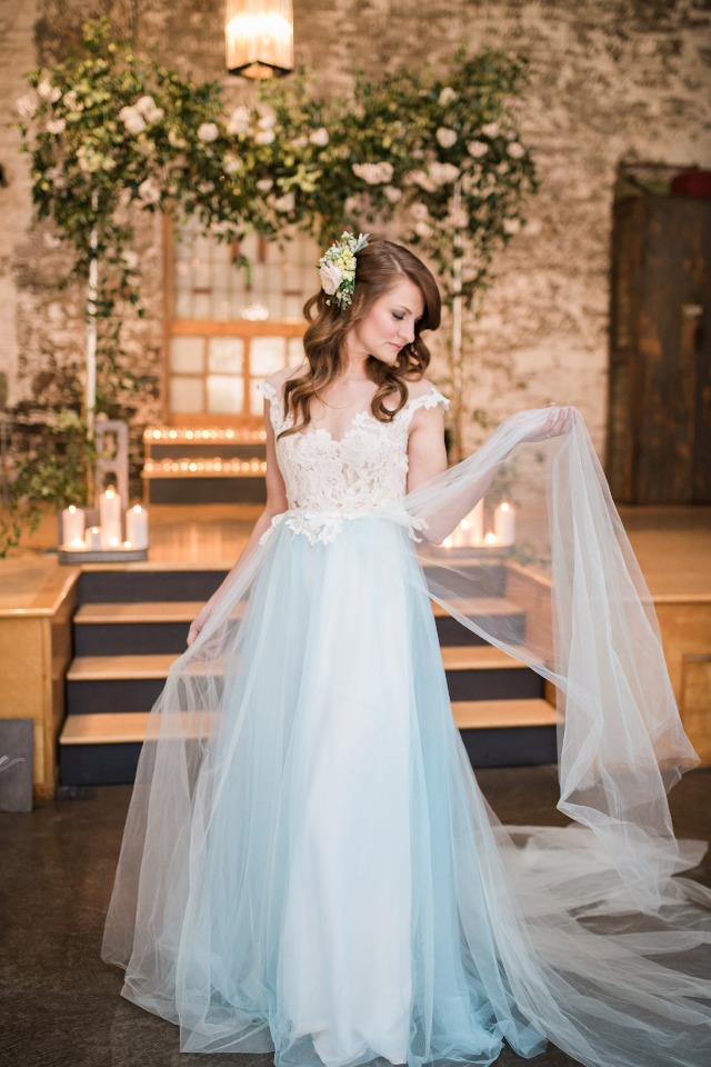 soft blue tulle wedding dress from Dream & Dress