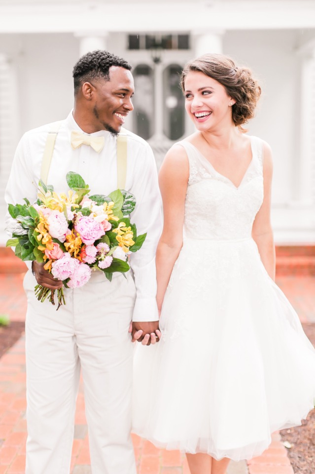 cute and happy wedding couple