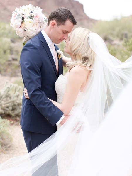 Navy, Gold and Pink Desert Wedding