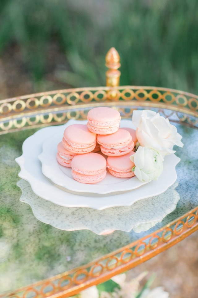 soft pink french macarons
