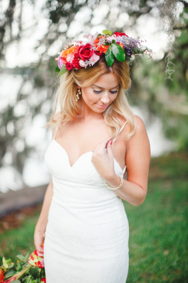 tropical wedding flower halo