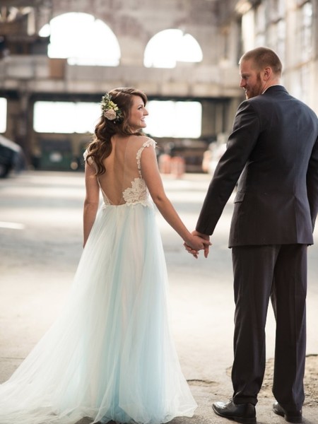 Romantic Industrial Aqua and Grey Wedding Ideas