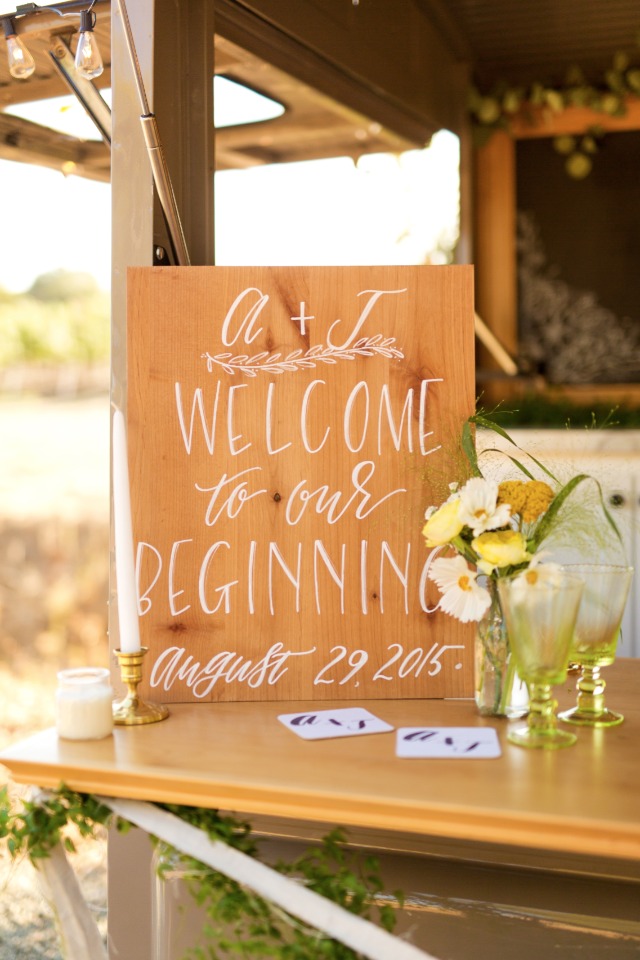 Wood and paint wedding sign idea