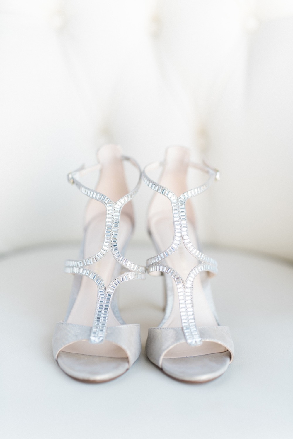 Strappy silver heels