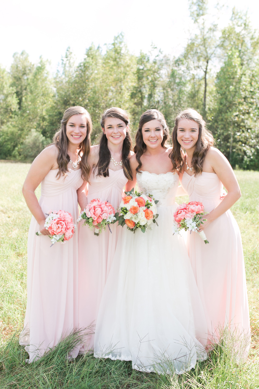beautiful pink floorlength bridesmaid dresses