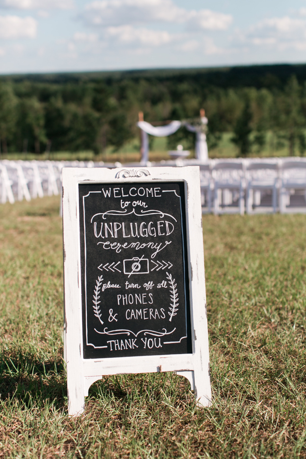 unpluggd chalkboard wedding sign