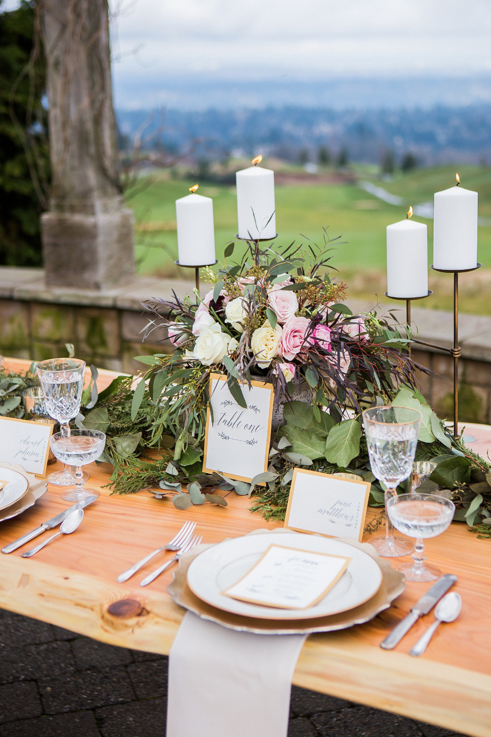 beautiful floral and candle table decor