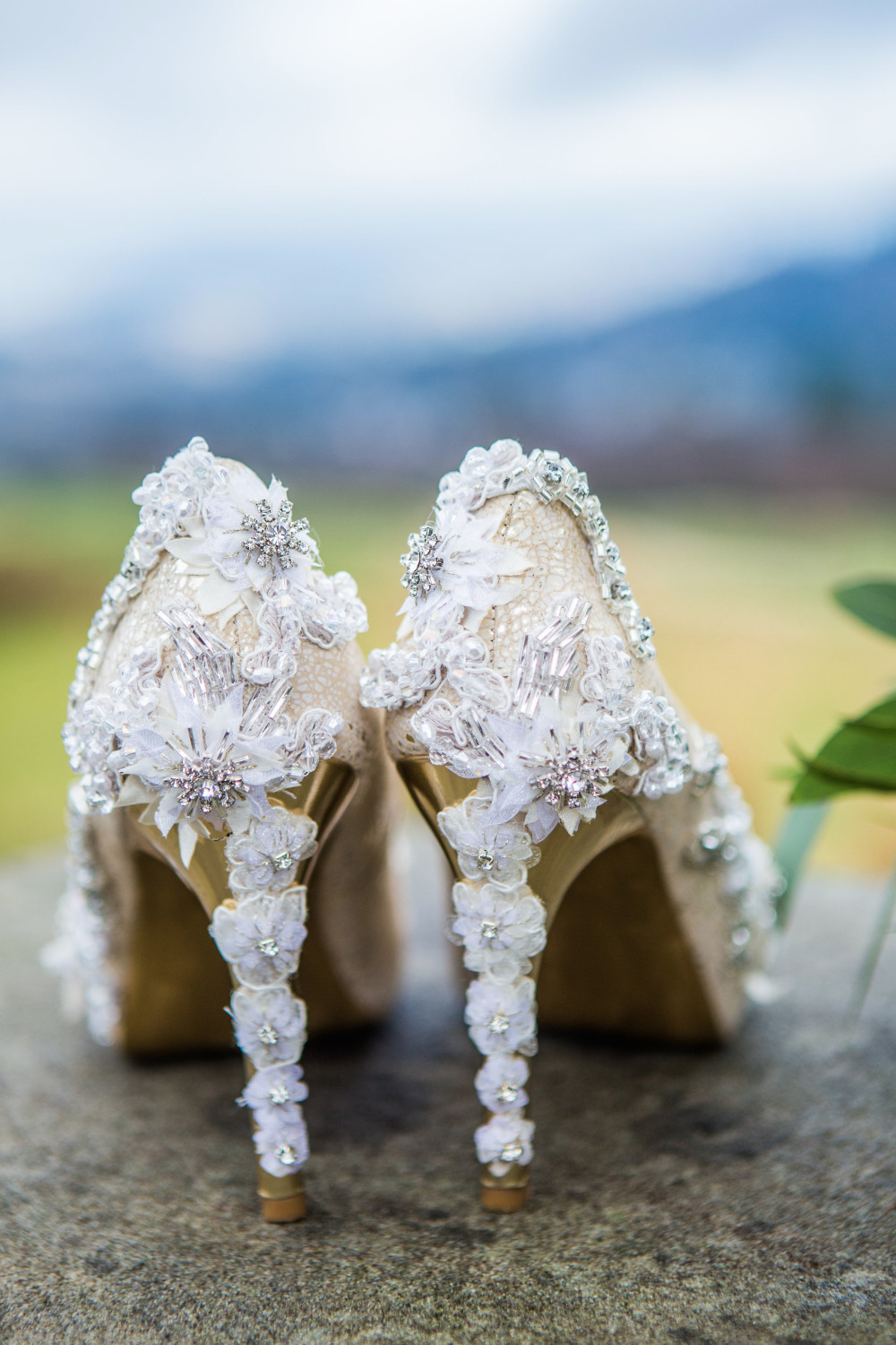 beautiful beaded wedding heels