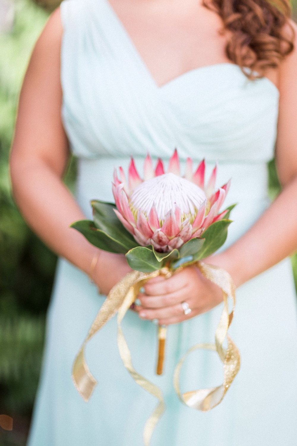 king protea bridesmaids bouquet