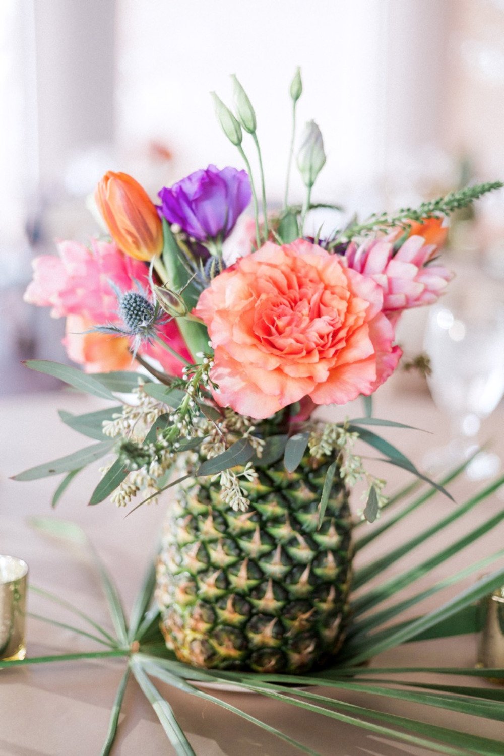 pineapple wedding floral centerpiece