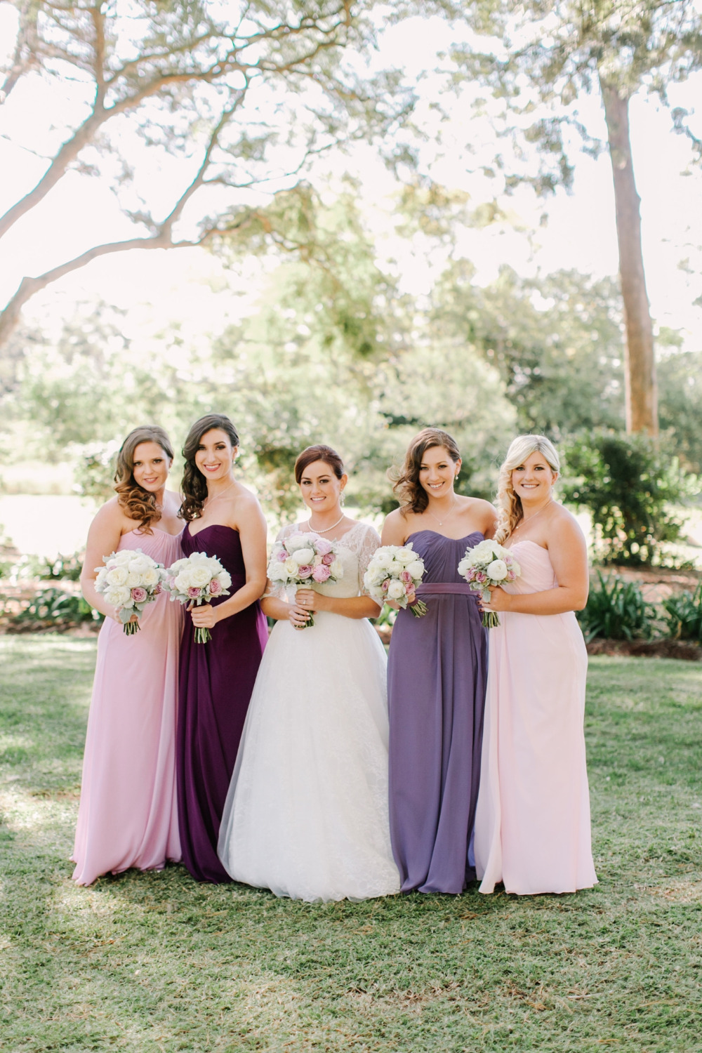 ombre purple bridesmaids dresses