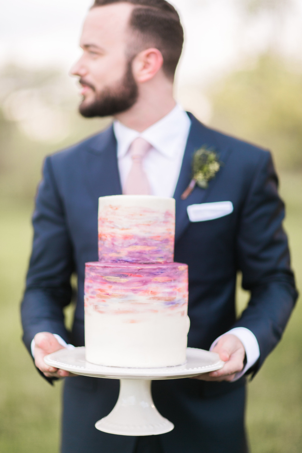 sunset inspired wedding cake