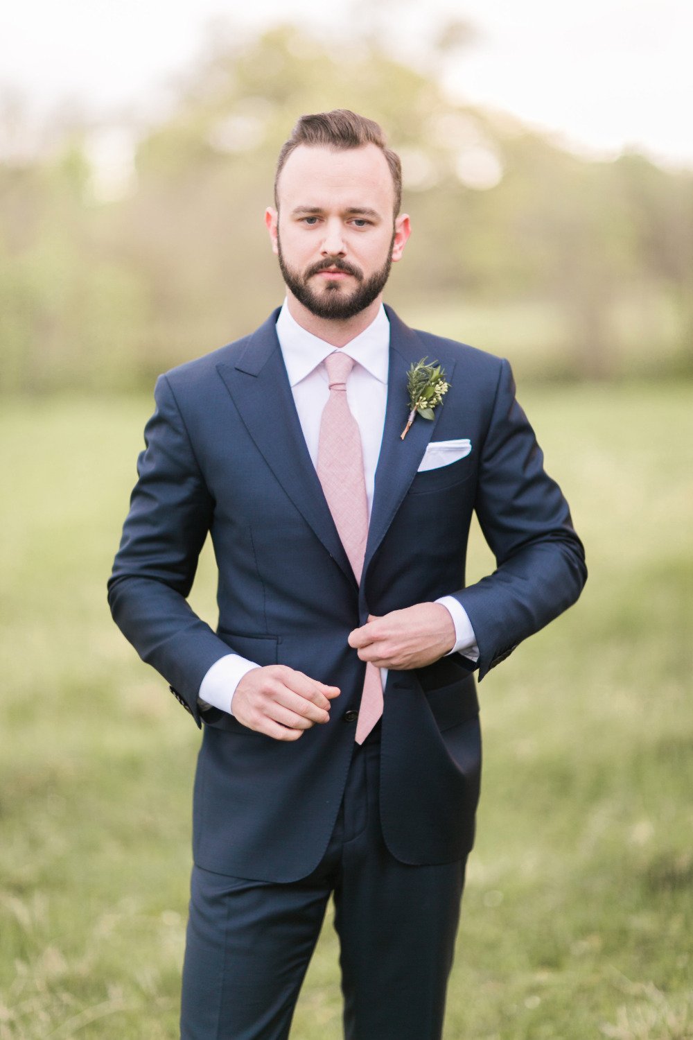 pink and navy groomsmen style