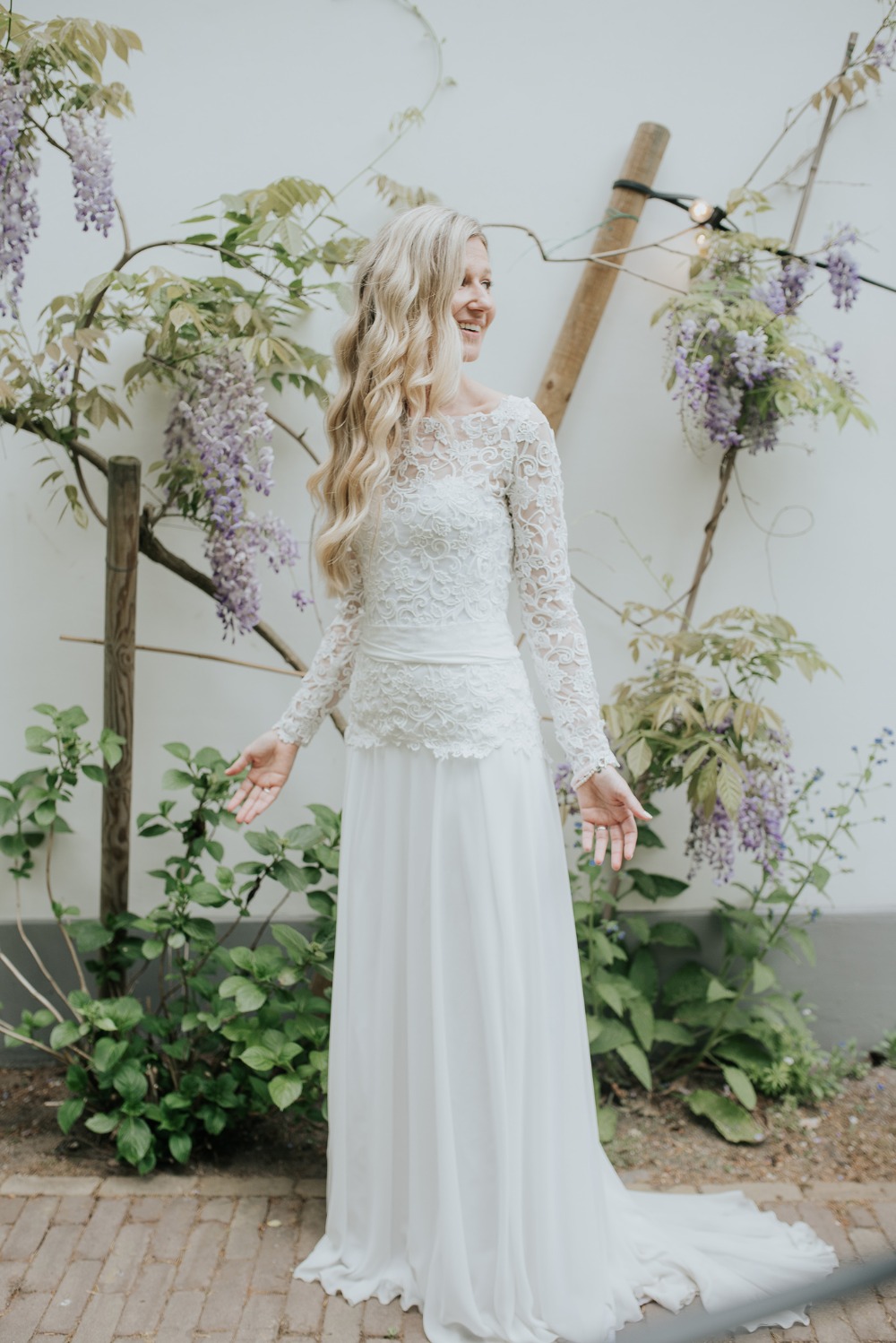 Beautiful long sleeve lace wedding dress