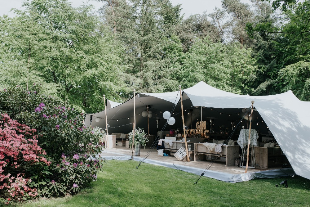 Stretched reception tent