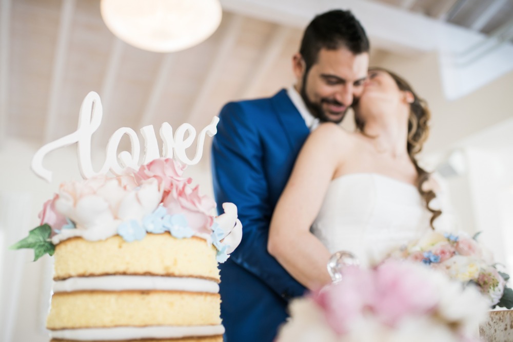 cute little naked cake with LOVE topper