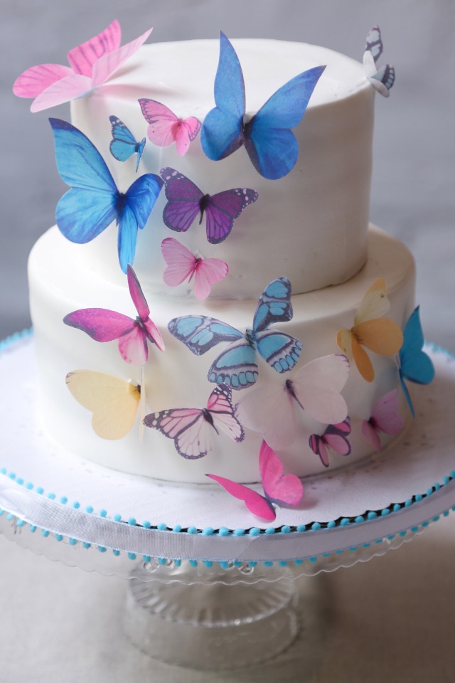 edible paper butterfly cake