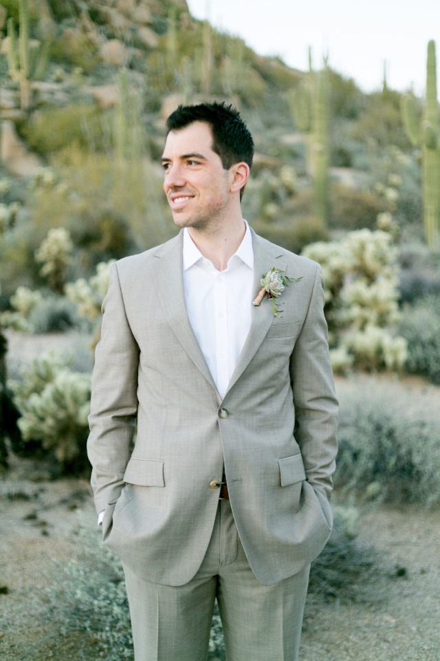 sand colored wedding suit
