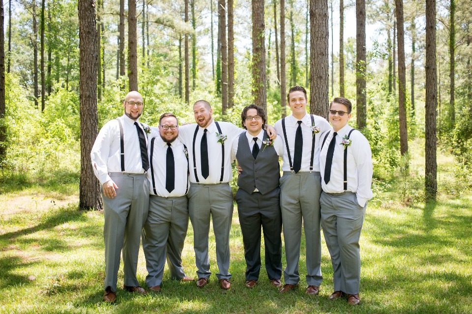 grey black and white groomsmen