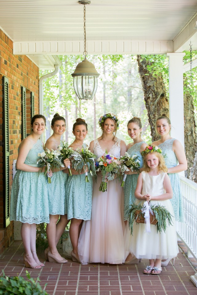 knee length mint bridesmaids dresses