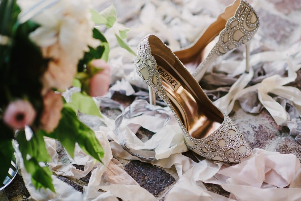 glittery glamor wedding shoes from Badgley Mischka