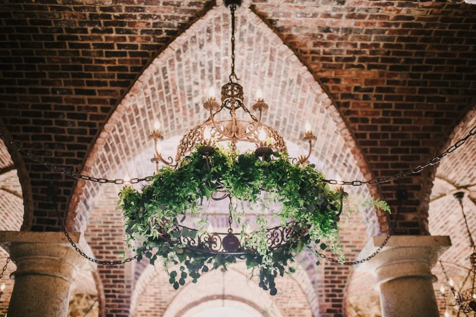 ivy covered chandelier