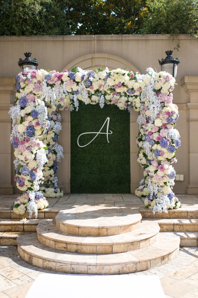 wedding ceremony flower arch