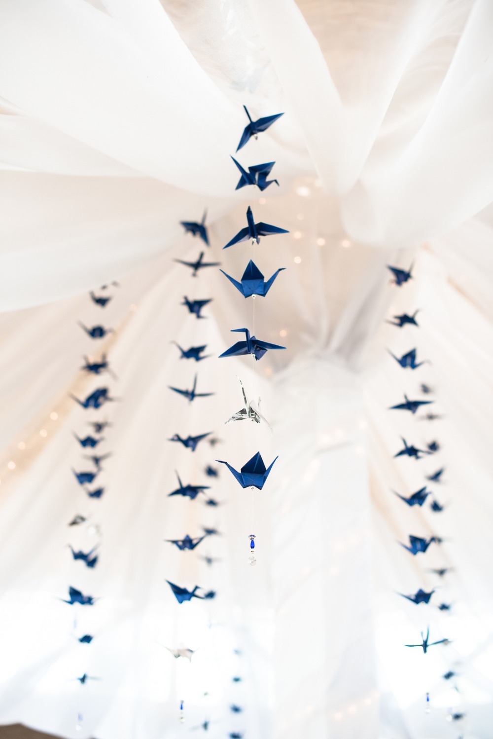 blue wedding cranes