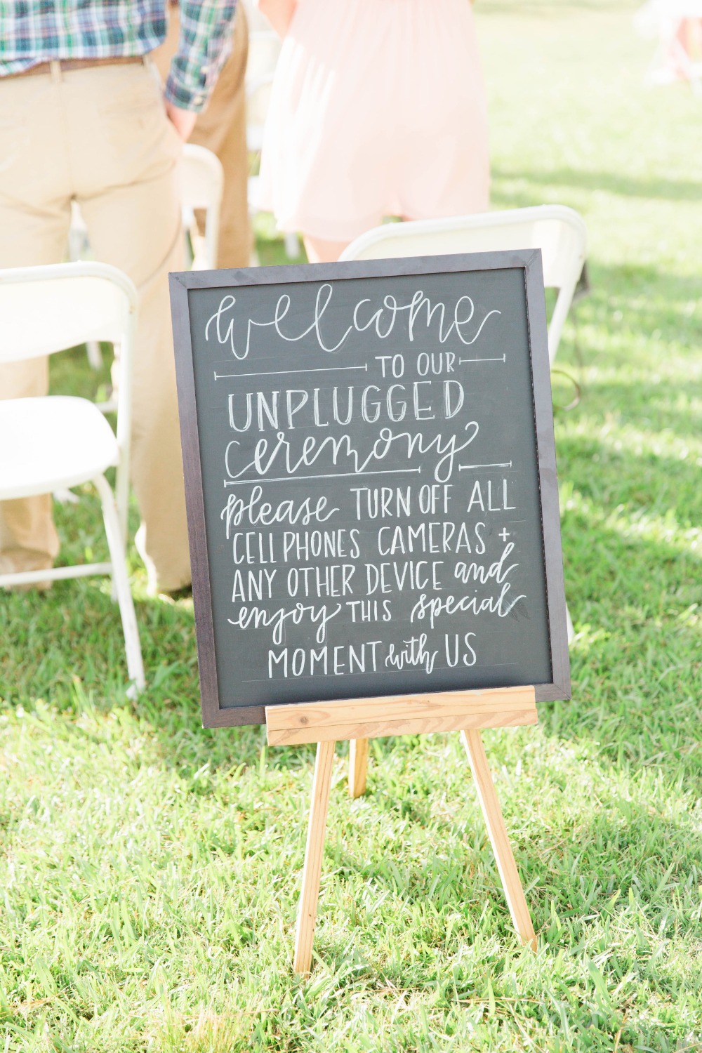 Unplugged wedding sign