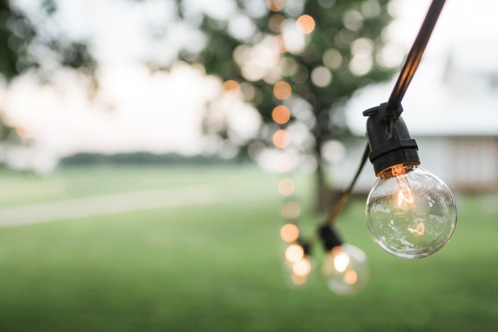 bistro lights for outdoor wedding reception
