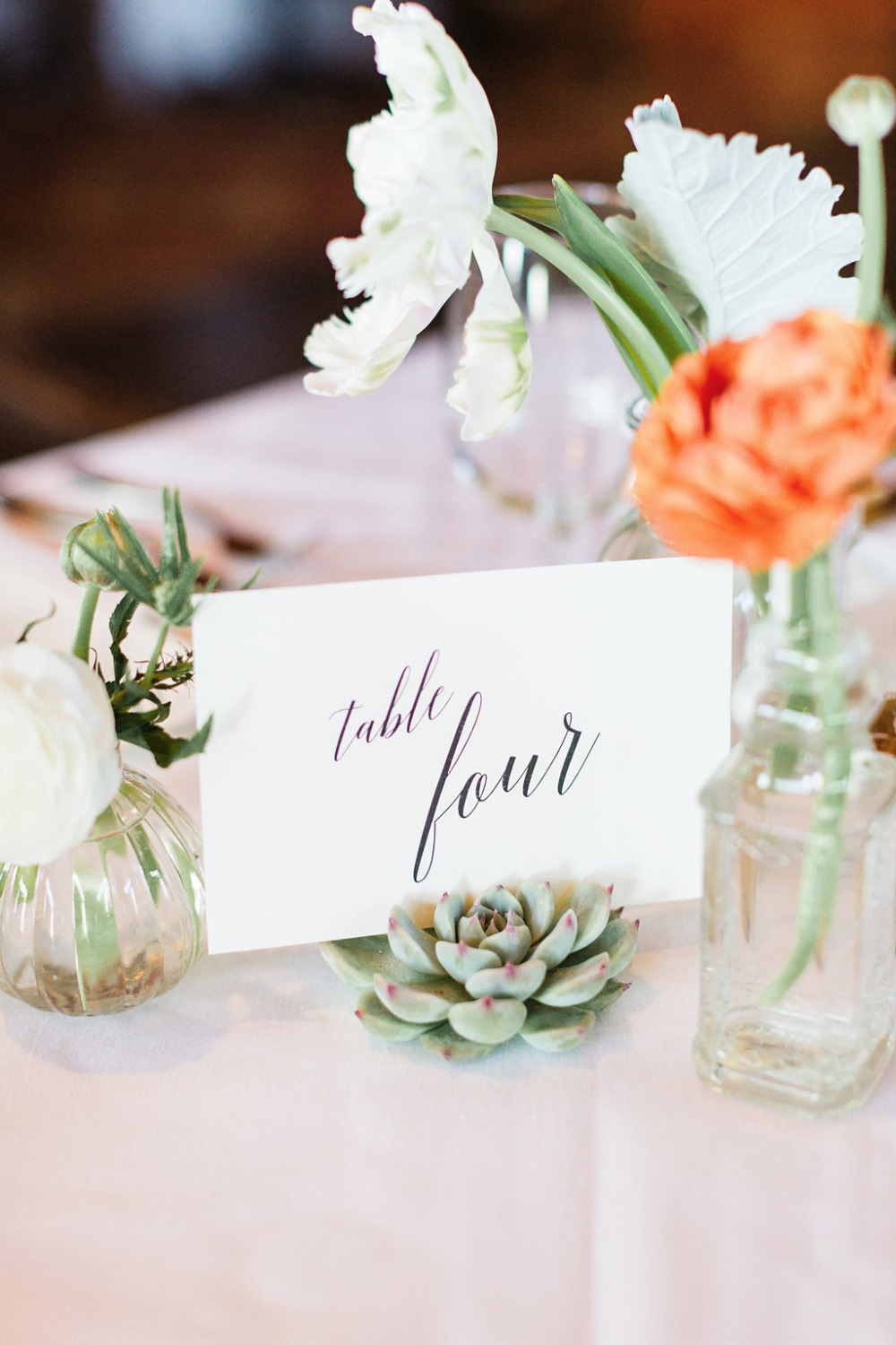 Table numbers in succulents