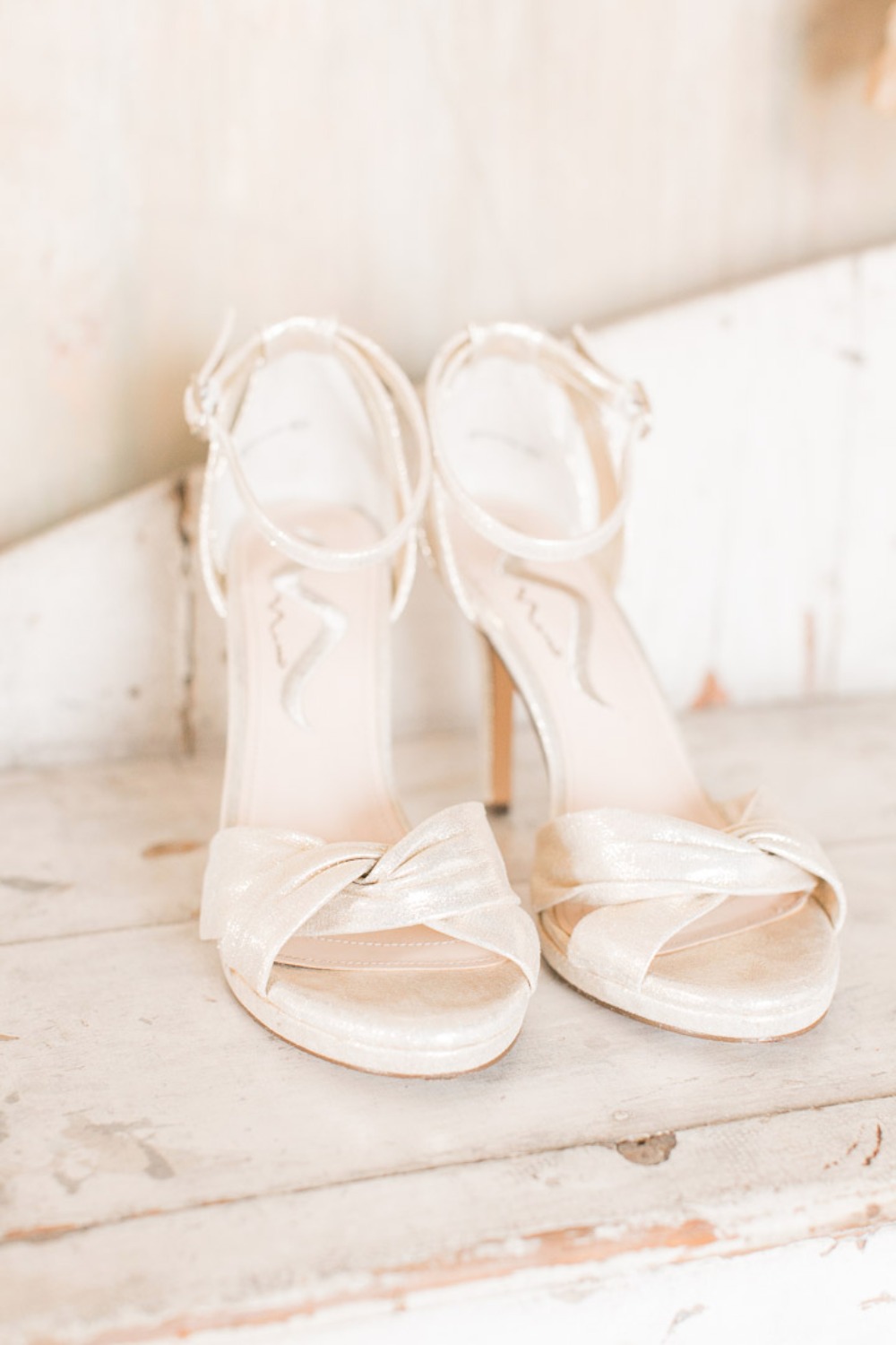 pearlized white wedding shoes