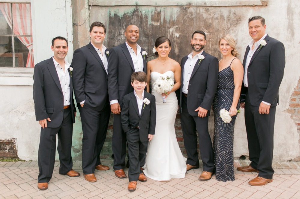 black and white groomsmen and woman