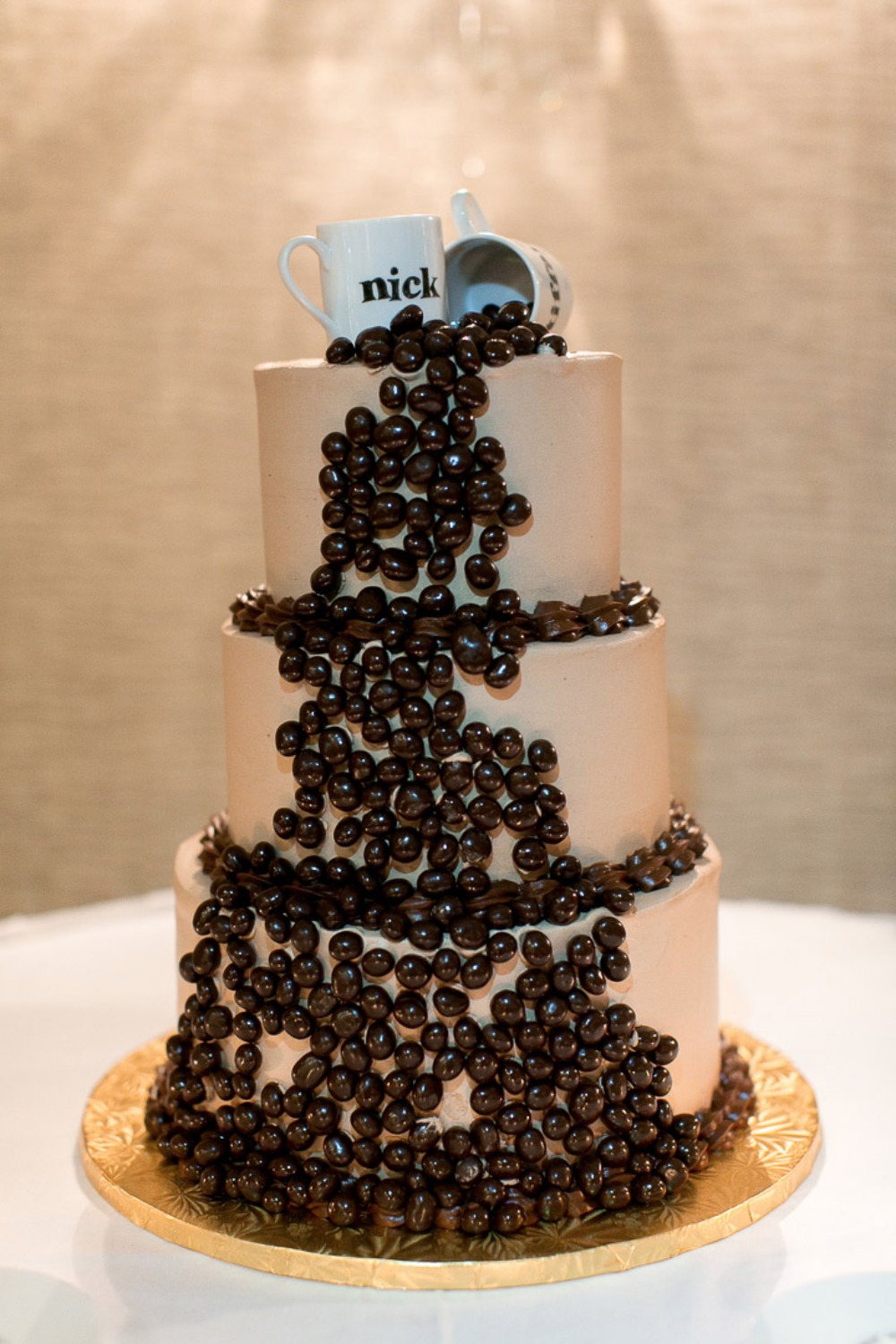 Coffee bean wedding cake
