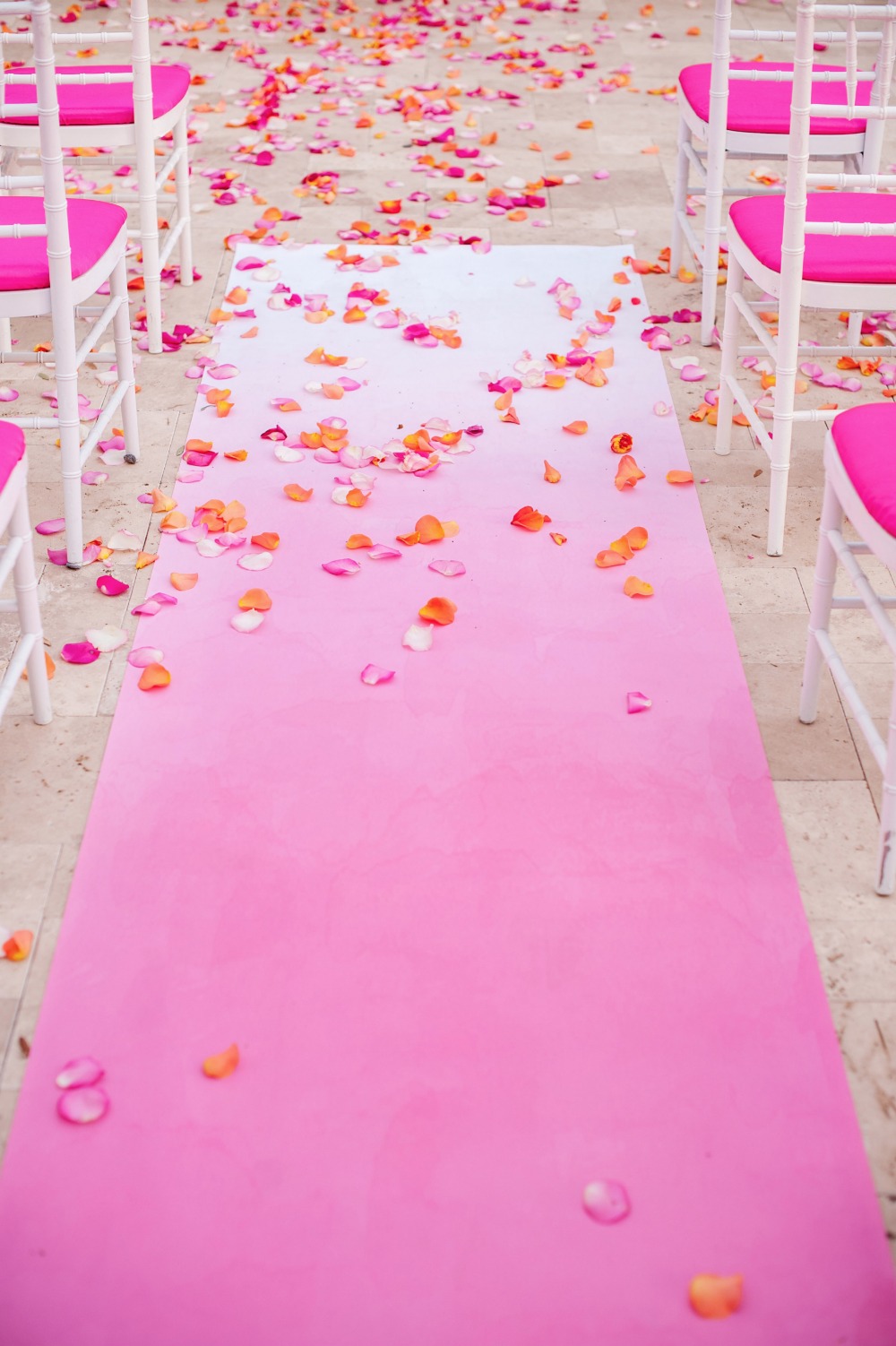 Pink ombre aisle runner
