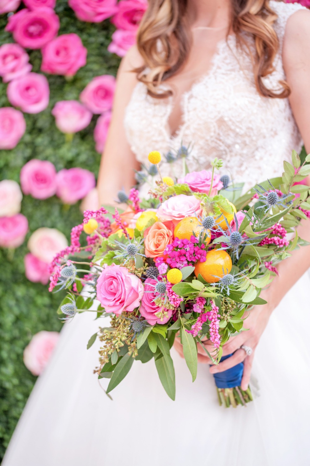 Bright and colorful wedding bouquet